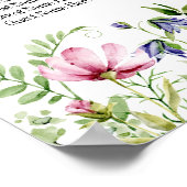 Aquarell-Wildblumen 8 Tische Hochzeitssitze Poster (Ecke)