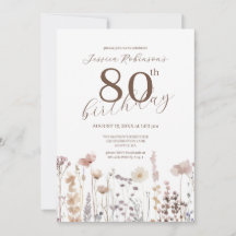 Aquarell-Wildblumen Achtzigster Geburtstag