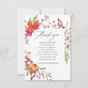 Aquarell-Wildblumen-Baby-Shower Dankeskarte