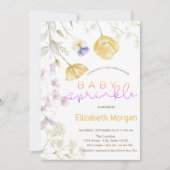 Aquarell Wildblumen Baby Sprinkle Babydusche Einladung (Vorderseite)