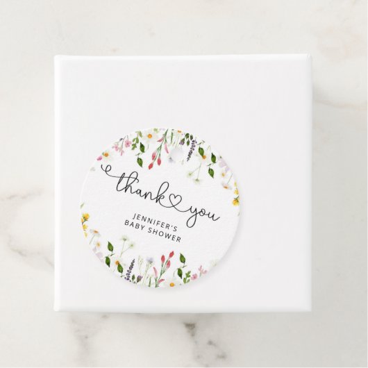 Aquarell Wildblumen Babydusche Danke Geschenkanhänger (Beispiel)