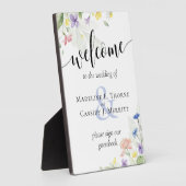 Aquarell Wildblumen Begrüßung Gästebuch Fotoplatte (Seite)