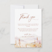 Aquarell-Wildblumen-Berg-Rustikale-Hochzeit Dankeskarte (Vorderseite)