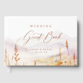 Aquarell-Wildblumen-Berg-Rustikale-Hochzeit Gästebuch (Vorderseite)