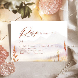 Aquarell-Wildblumen-Berg-Rustikale-Hochzeit RSVP Karte