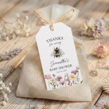 Aquarell-Wildblumen- & Bienen-Baby-Party