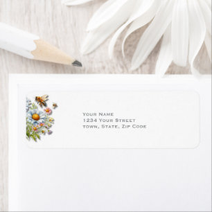 Aquarell Wildblumen Bienenhochzeit