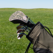 Aquarell-Wildblumen-Blumen-Boho-Muster-Monogramm Golf Headcover (In SItu)