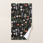 Aquarell-Wildblumen-Blumen-Botanik-Muster Badhandtuch Set (Handtuch)