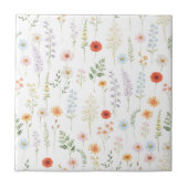Aquarell-Wildblumen-Blumen-Botanik-Muster Fliese (Vorderseite)