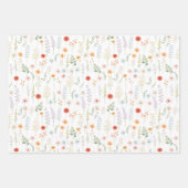 Aquarell-Wildblumen-Blumen-Botanik-Muster Geschenkpapier Set (Vorderseite)