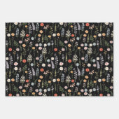Aquarell-Wildblumen-Blumen-Botanik-Muster Geschenkpapier Set (Vorderseite)