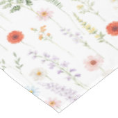 Aquarell-Wildblumen-Blumen-Botanik-Muster Tischdecke (Schrägansicht)