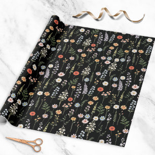 Aquarell-Wildblumen-Blumen-Botanisches Muster Geschenkpapier