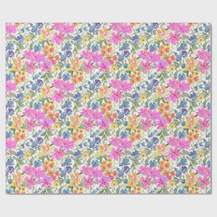 Aquarell-Wildblumen-Blumen - Pastell-Rosa Lila Geschenkpapier