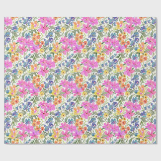 Aquarell-Wildblumen-Blumen - Pastell-Rosa Lila Geschenkpapier
