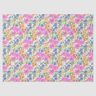 Aquarell-Wildblumen-Blumen - Pastell-Rosa Lila Seidenpapier