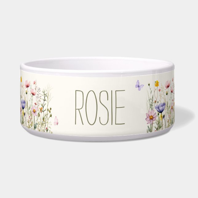 Aquarell-Wildblumen-Blumen-Personalisiert  Napf (Vorderseite)