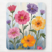 Aquarell-Wildblumen | Blumenfeld-Malerei Mousepad (Vorne)