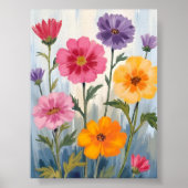 Aquarell-Wildblumen | Blumenfeld-Malerei Poster (Vorne)