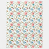 Aquarell-Wildblumen-Blumenmuster Fleecedecke (Vorderseite)