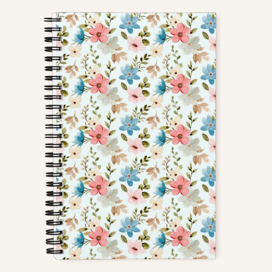 Aquarell-Wildblumen-Blumenmuster Notizblock (Vorderseite)