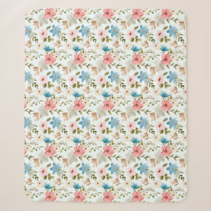 Aquarell-Wildblumen-Blumenmuster Sherpadecke