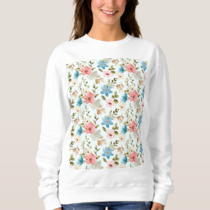 Aquarell-Wildblumen-Blumenmuster Sweatshirt