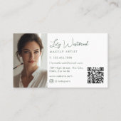 Aquarell-Wildblumen-Blumenskript-Foto-QR-Code Visitenkarte (Rückseite)