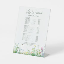 Aquarell-Wildblumen-Blumenskript-Preisliste
