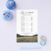 Aquarell-Wildblumen-Blumenskript-Service-Menü Flyer (Einzeln)