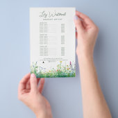 Aquarell-Wildblumen-Blumenskript-Service-Menü Flyer (Handgriff)