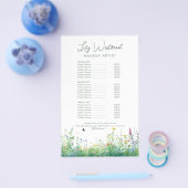 Aquarell-Wildblumen-Blumenskript-Service-Menü Flyer (Einzeln)