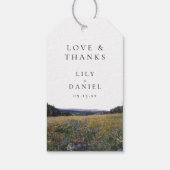 Aquarell-Wildblumen-Blumenwiese-Hochzeit Geschenkanhänger (Rückseite)