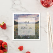 Aquarell-Wildblumen-Blumenwiese-Hochzeit Serviette (Beispiel)