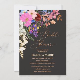 Aquarell-Wildblumen-Boho-Brautjunggesellinnenabsch Einladung