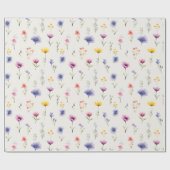 Aquarell-Wildblumen-Botanik-Geschenkpapier Geschenkpapier (Flach)