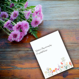 Aquarell-Wildblumen botanisch Feiertagskarte