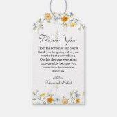 Aquarell Wildblumen Botanische Hochzeit danke Geschenkanhänger (Vorderseite)