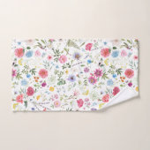 Aquarell-Wildblumen-Botanischer-Garten-Muster Badhandtuch Set (Handtuch)