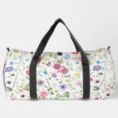 Aquarell-Wildblumen-Botanischer-Garten-Muster Duffle Bag (Rückseite)