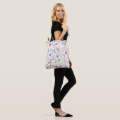 Aquarell-Wildblumen-Botanischer-Garten-Muster Tasche (Am Model)