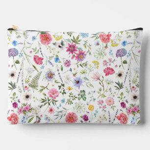 Aquarell-Wildblumen-Botanischer-Garten-Muster Zubehörtasche