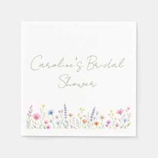 Aquarell-Wildblumen-Brautabschieds-Napkins Serviette