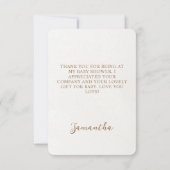 Aquarell Wildblumen Butterfly Boho Babydusche Dankeskarte (Rückseite)