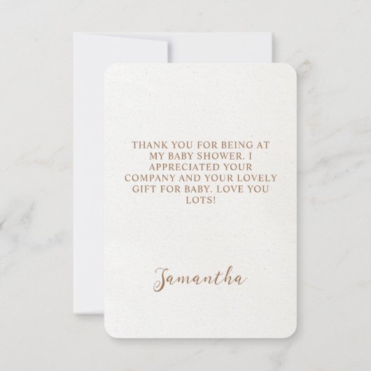 Aquarell Wildblumen Butterfly Boho Babydusche Dankeskarte (Rückseite)