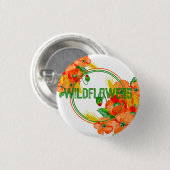 Aquarell-Wildblumen Button (Vorne & Hinten)