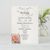 Aquarell-Wildblumen - Creme-Hochzeit Programm (Stehend Vorderseite)