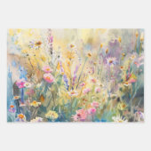 Aquarell-Wildblumen-Decoupage Geschenkpapier Set (Vorderseite 2)