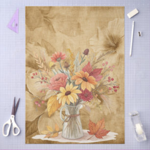Aquarell-Wildblumen des Herbstes auf Pergament Seidenpapier
